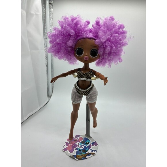 LOL OMG Doll Original Outfit with Gold & Black Bikini and White Mesh Shorts - Picture 3 of 4